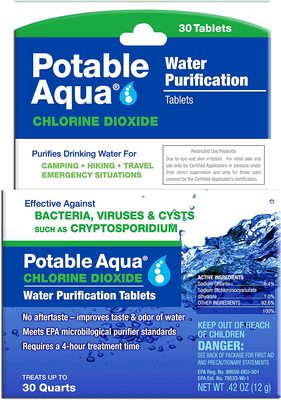 美国代购Potable Aqua  Water Purification   二氧化氯净水片