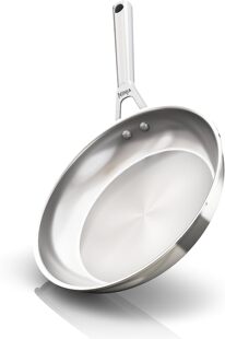 美国代购Ninja EverClad Fry Pan 3层复合结构不锈钢煎锅无盖