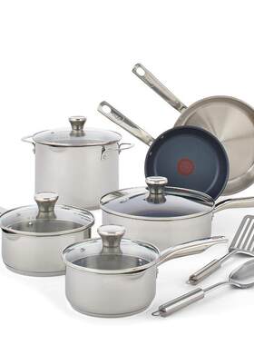 美国购T-fal Platinum Stainless Steel Cookware Set 不锈钢锅具