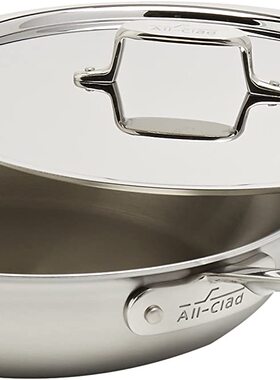 美国代购All-Clad BD55404 D5 18/10不锈钢汤锅 4夸脱 洗碗机安全