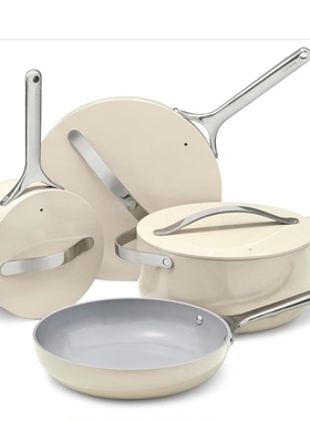 美国代购Caraway Non-stick Ceramic Cookware Set 不粘陶瓷锅具
