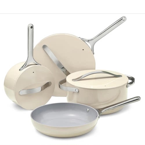 美国代购Caraway Non-stick Ceramic Cookware Set 不粘陶瓷锅具