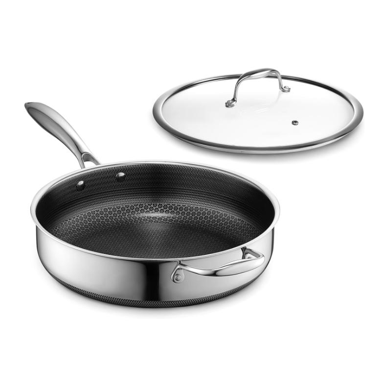 美国代购HexClad Nonstick Deep Saute Pan 多功能深煎锅不粘锅