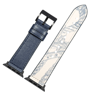适用iwatch8UItra爱马/仕s7真皮表带applewatch6苹果5/4/3/se手表带新款疯马皮硅胶底智能运动41/44/45/49mm