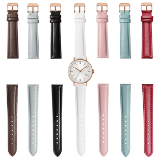 小号真皮表带女士纤细柔软小尺寸表带牛皮彩色手表链女款配件适用华为手环B3B6B5B2 GT2/3依波天王卡西欧天梭