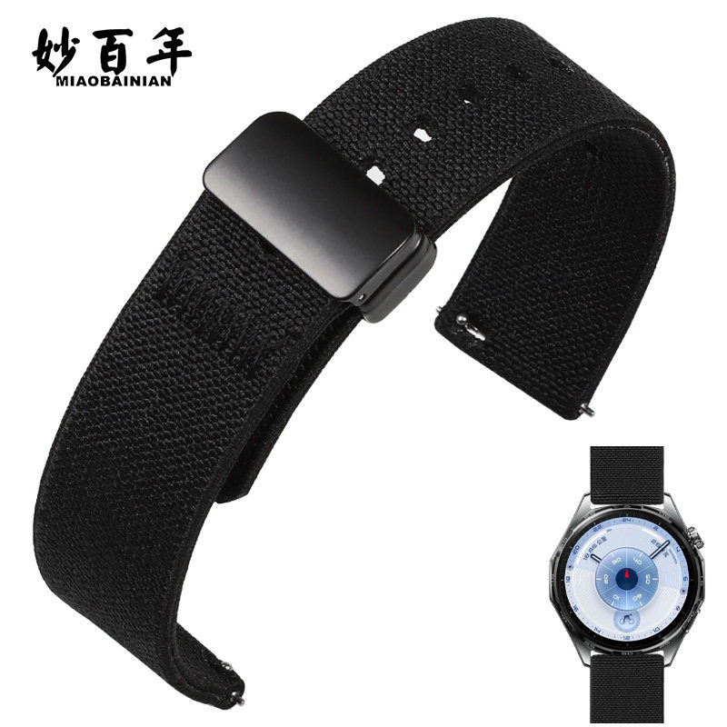适用华为Watch5手表gt6pro表带GT6新款GT5Pro尼龙gt4智能watchgt男3/2运动GT荣耀5ultra秋冬ultimate磁吸腕带