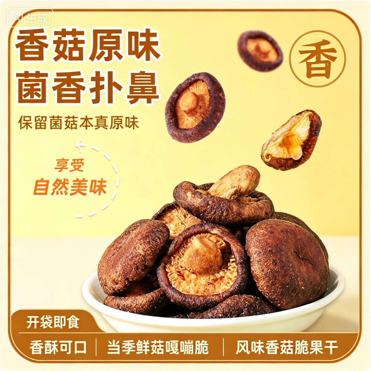 云南特产香菇脆蘑菇干开袋即食