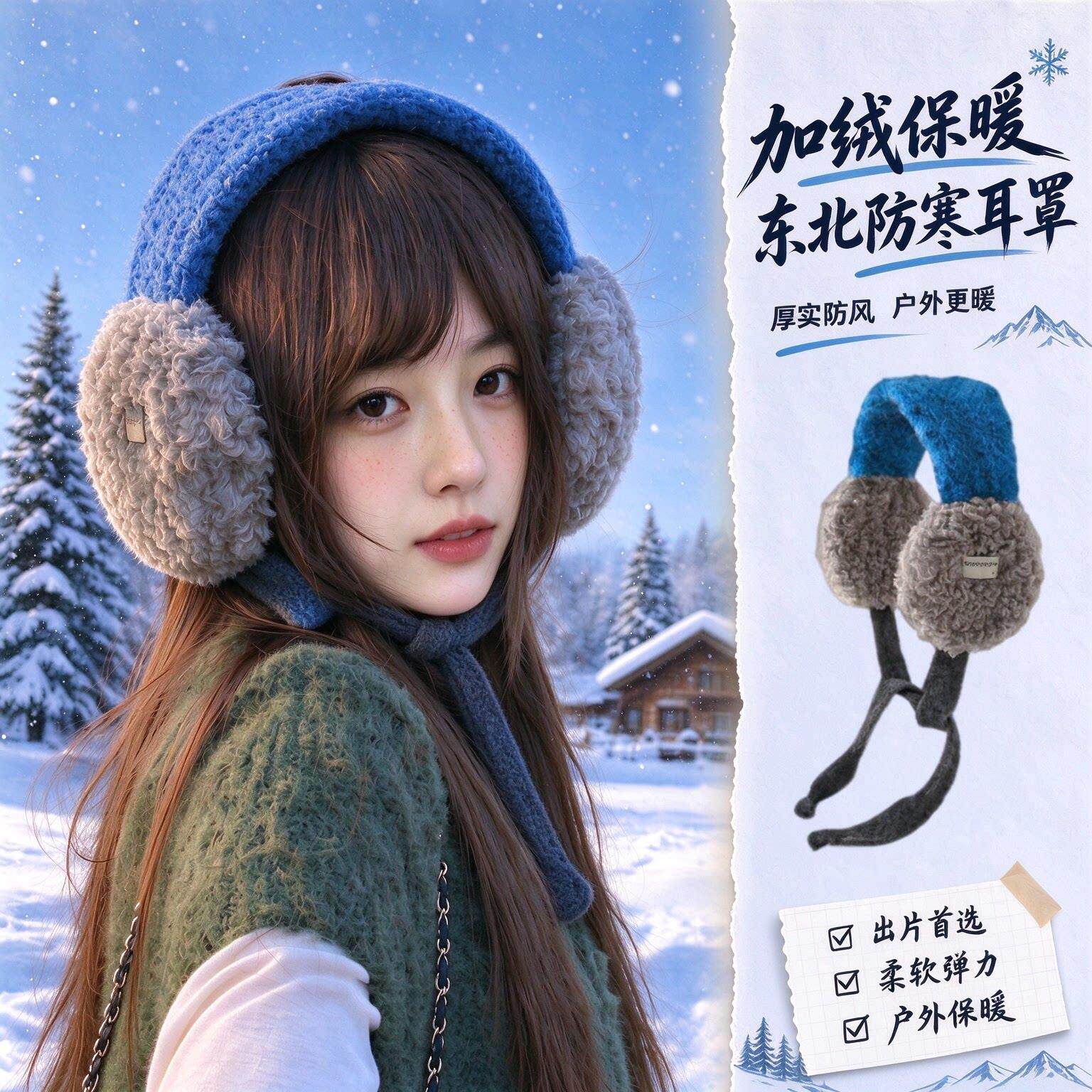 东北哈尔滨旅游防寒耳罩保暖耳套女防风耳包户外护耳骑行耳套耳捂