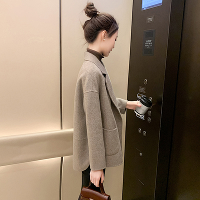 小个子时尚春季毛呢西装外套短款