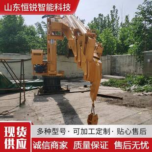 头船用起重机车载折臂吊厂家 8吨12吨小型液压伸缩折叠吊机港口码