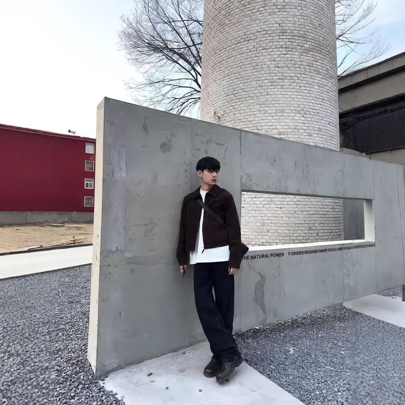 短反外套短款le复古深棕色正肩