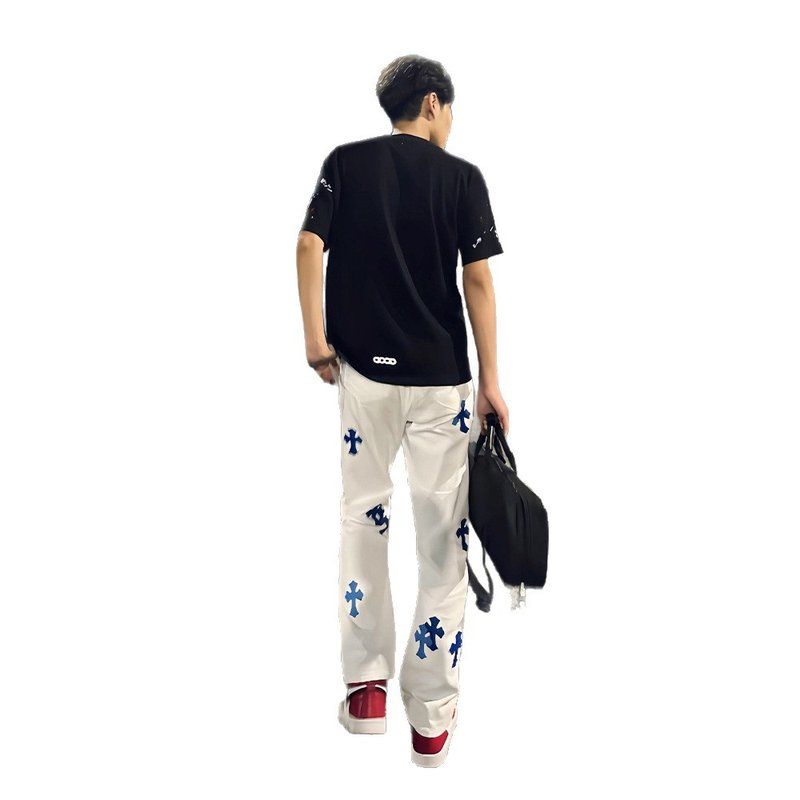 短反直筒裤显瘦牛仔裤提档潮牌