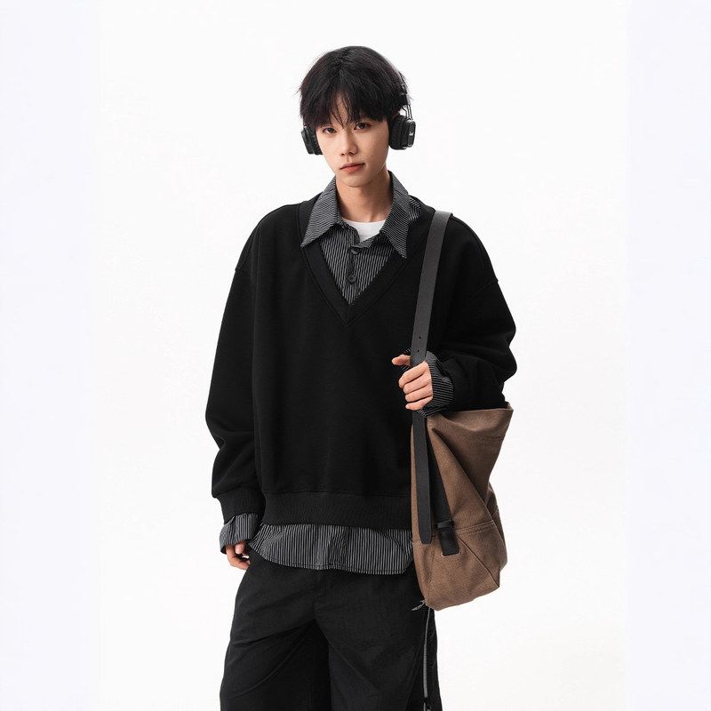 短反撞宽松卫衣OLO系Pmiu休闲