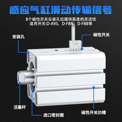SMC薄型气缸CDQSB16/CQSB 20 12-5D-10D-15D-20D-25DC-30D-40D DM
