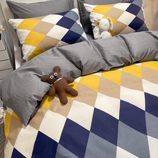 纯棉被套单件100全棉春秋被罩四件套单人宿舍150x200双人200x230