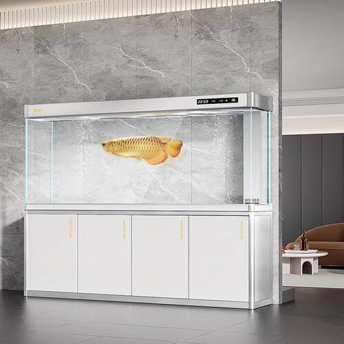 yee鱼缸客厅2024新款大型办公室高端超白金晶水族箱底滤龙鱼缸