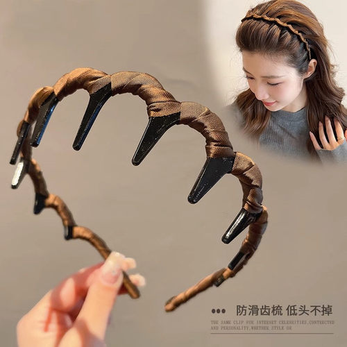 高颅顶大波浪发箍女款2025新款洗脸专用头箍带齿防滑压发发卡头饰