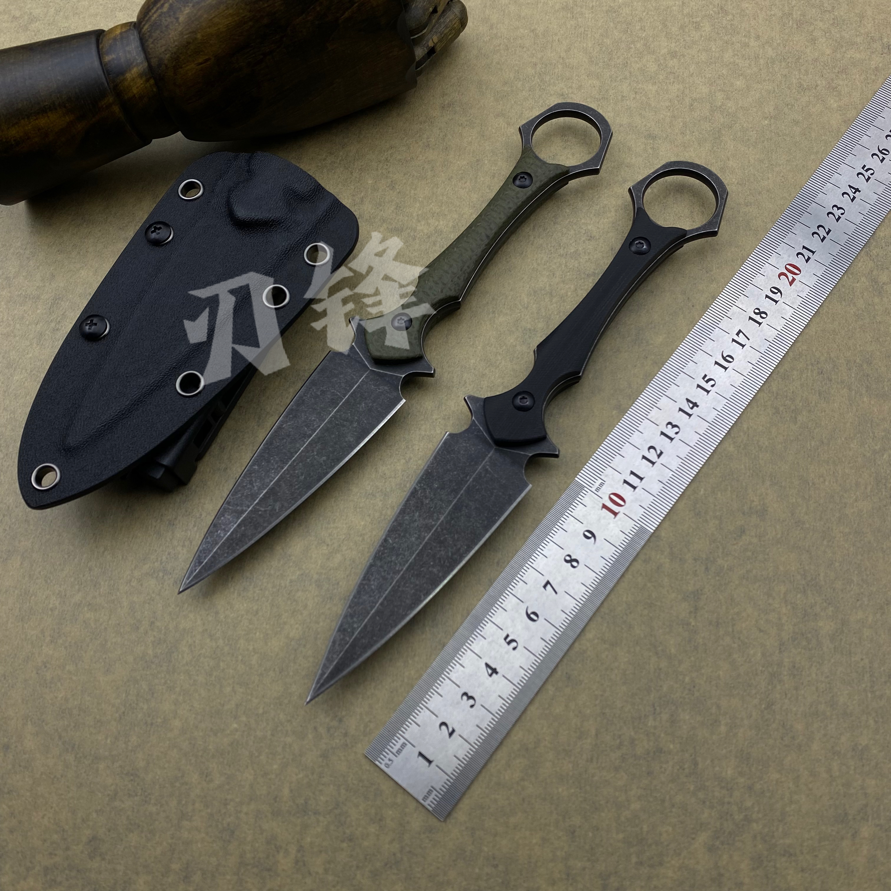 【锐】一体龙骨小直刀便携式小刀野营水果刀