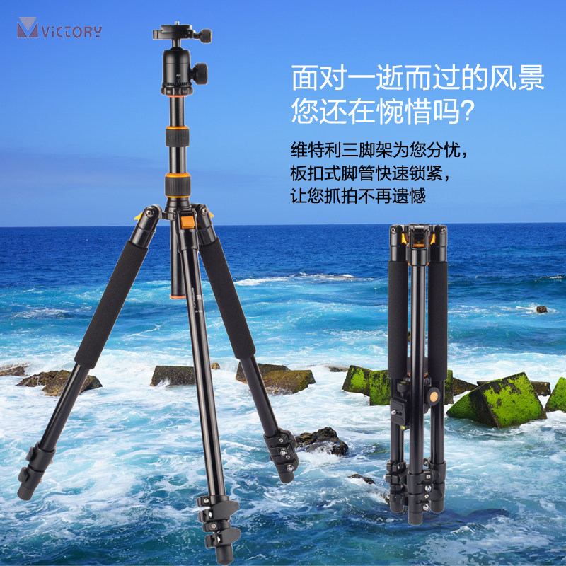 维特利A-168摄影相机三脚架反折板扣单反支架学生校园轻型微单三角架佳能索尼通用轻便旅行徒步支架,3C数码配件,脚架,淘宝优惠券,粉丝福利购,淘宝优惠卷