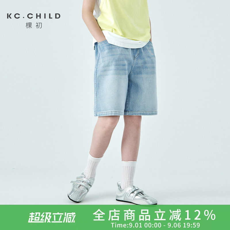 棵初经典单宁牛仔亲肤宽松短裤图片
