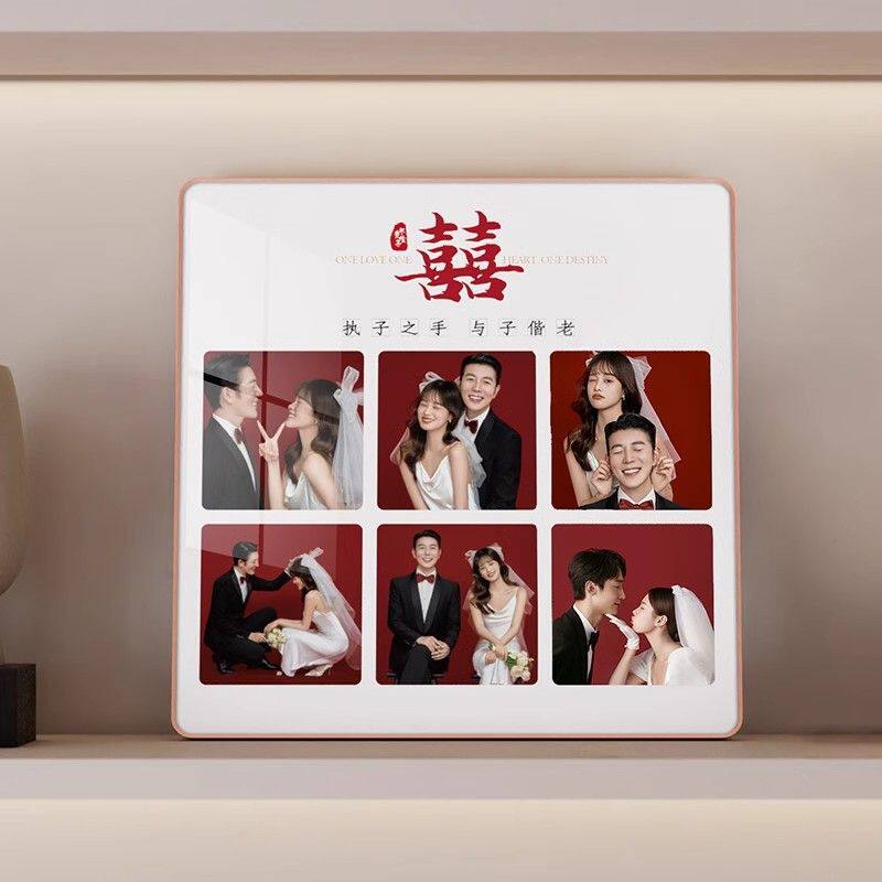 相框摆台婚纱照高级感情侣照片打印加相册挂墙结婚照创意摆件