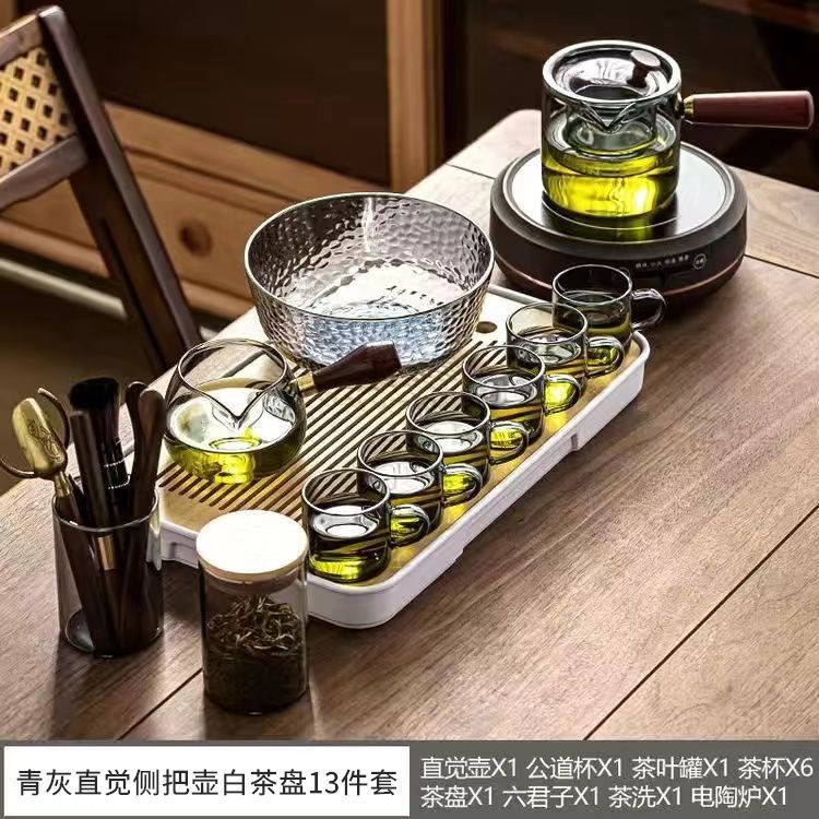 玻璃茶具套装家用茶盘小型办公室喝茶全套轻奢泡茶壶功赵之孙