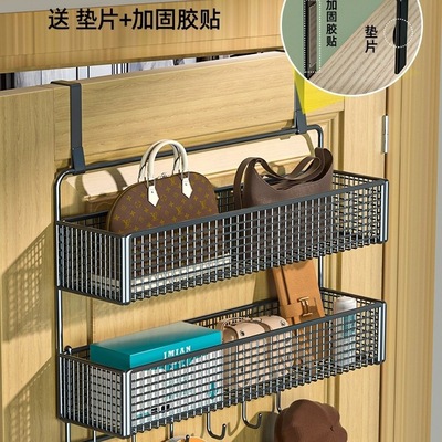 门后挂钩玄关衣帽壁挂墙上收纳置物架免打孔卧室门口侧挂衣架