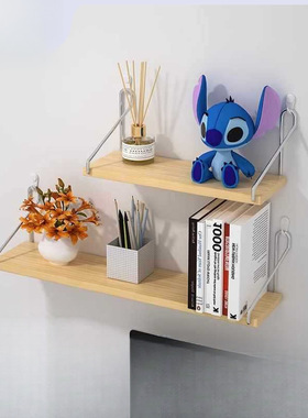 免打孔墙上置物架壁挂一字隔板客厅悬空收纳层板书架墙面搁泷叻