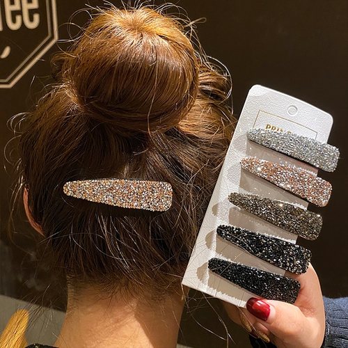 发夹韩国简约一字少女刘海水钻