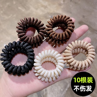 电话线发圈马尾发绳韩国无痕小号细款布艺简约皮筋扎头发网红头绳