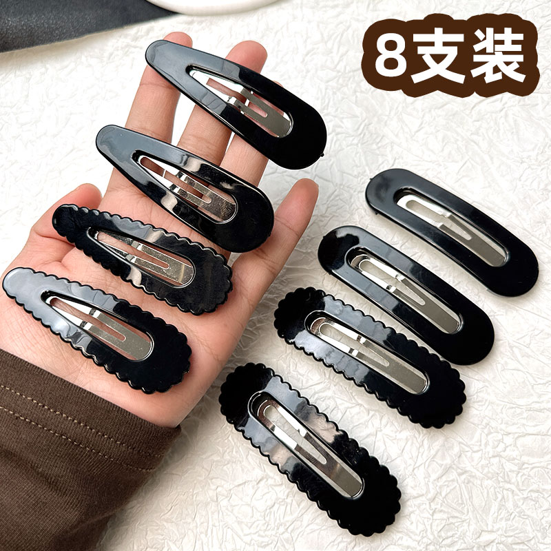 顶夹黑色一字夹刘海碎发夹