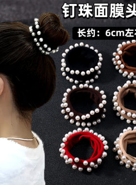 超宽无接缝头绳红色无缝发圈女