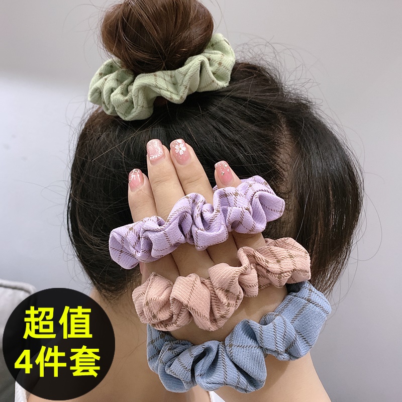 丸子头发绳布艺小肠发圈头绳