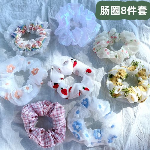 大肠发圈马尾发绳头花皮筋网纱