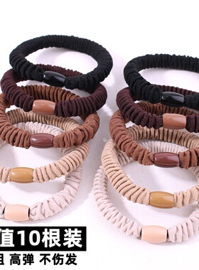 皮套女头绳高弹力耐用橡皮筋发圈扎丸子头马尾发饰无痕皱皱小肠圈