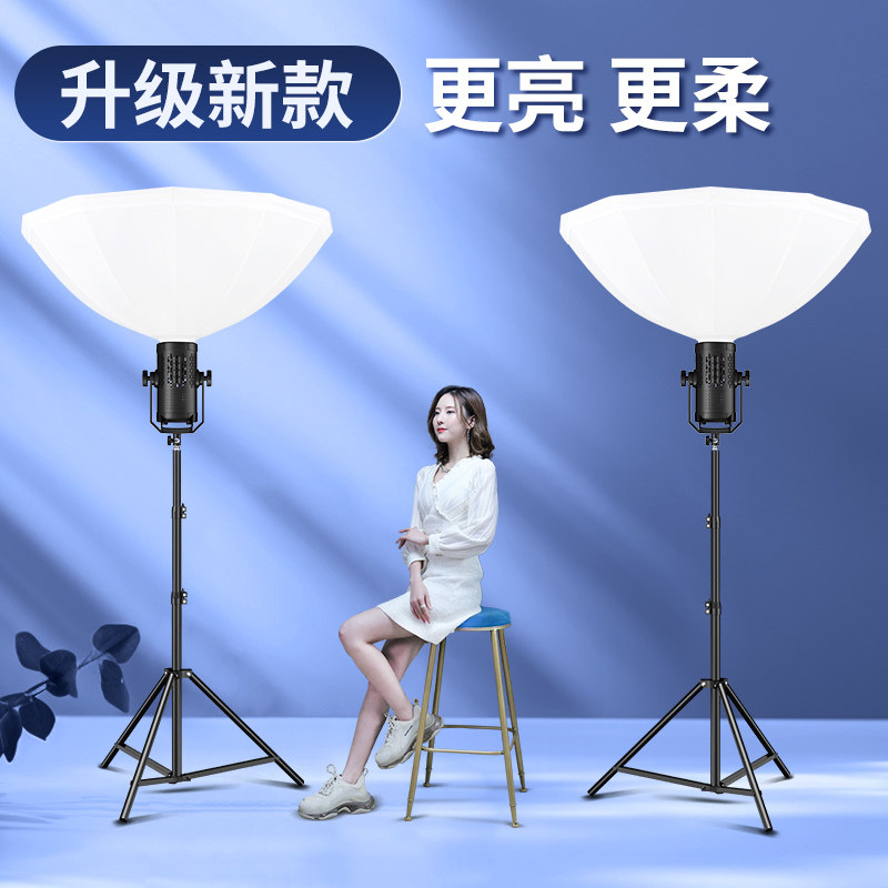 主播专业专用直播补光灯全景深口柔光箱聚光发丝影室室内拍照摄影灯网红美颜嫩肤服装腿部打光便携式长条格栅