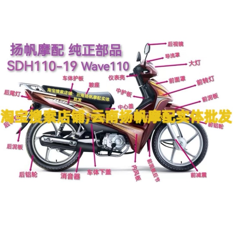 适用新大洲本田摩托车配件威武110 SDH110-19全车塑料外壳挡风板