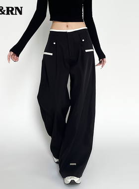 RA&RN撞色阔腿长裤RA23AW017