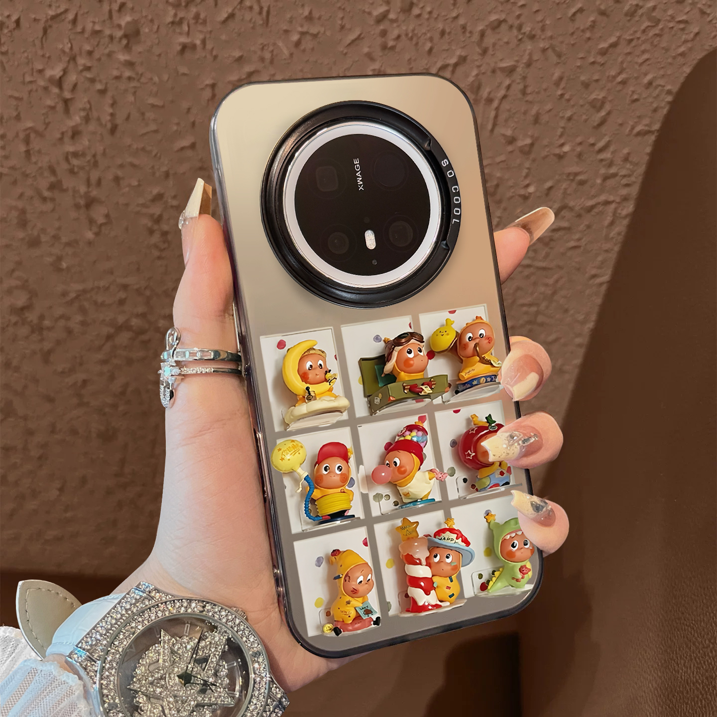 适用于华为mate70pro手机壳九宫格星星人支架简约50e创意个性彩银40+套新品30epro防摔男女款保护套60pro十