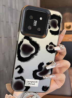 适用于小米14ultra手机壳黑色豹纹简约彩银10s高级感12spro外全包11ultra新款男女生13至尊版套12x超薄mi14