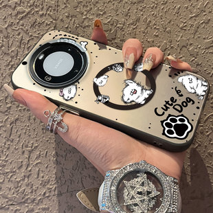 适用于华为mate70pro手机壳磁吸凌乱狗高级感简约50e创意个性彩银40+套新品30epro防摔男女款保护套60pro十