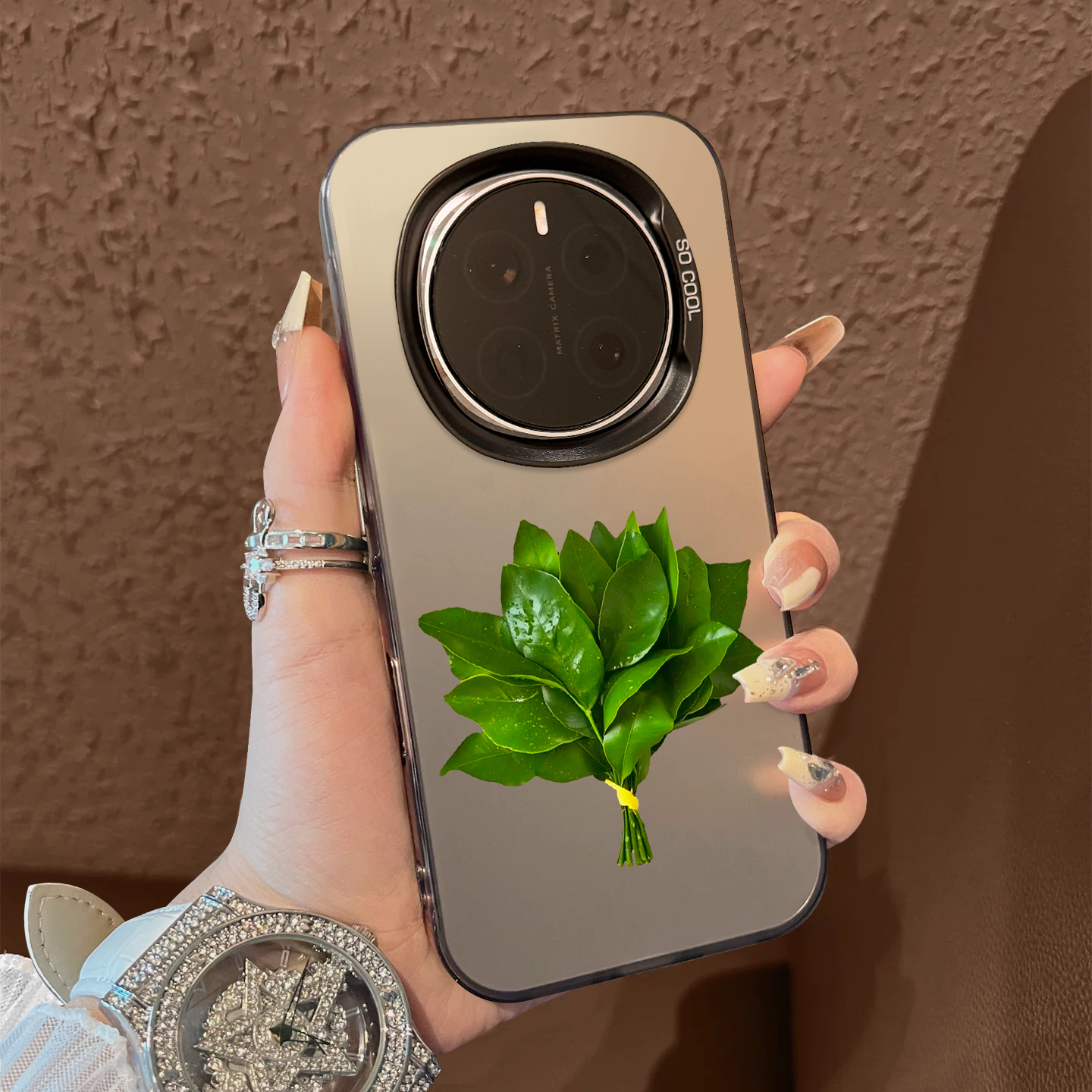 适用于荣耀magic7pro手机壳一把柚子叶支架彩银新品男女款全包magic4/5防摔高级感保护套简约honormagic6