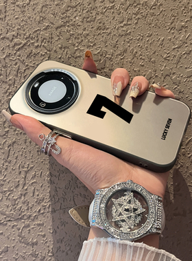 适用于realme真我GT6手机壳luckyseven彩银新品5Pro男女款全包超薄防摔高级感保护套磨砂简约真我11plus