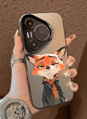 适用于华为pura80pro十手机壳疯狂动物城围巾尼克朱迪支架p60artp40+彩银p50e套防摔p30新款男女生p70ultra