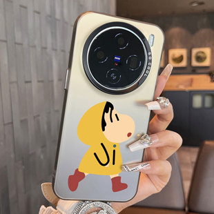 适用于vivox100手机壳卫衣蜡笔小新x90创意x80新品x70男女款红色彩银简约新年60全包防摔保护套高级感x100pro