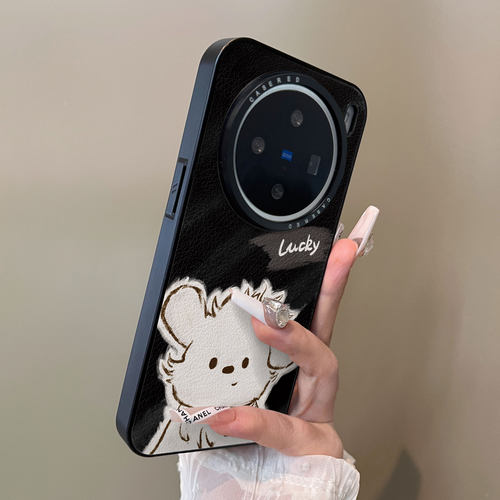 适用于vivox300pro手机壳x100s刀锋小羊皮幸运凌乱小白狗s20支架s30简约MINI新款套防摔男s19女生x200ultra
