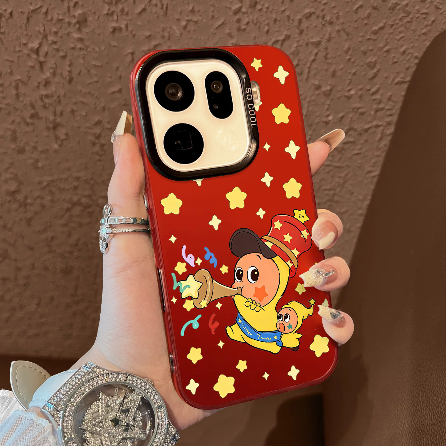 适用于OPPOFindx9pro手机壳吹喇叭星星人支架红色彩银新品x7ultra至尊版男女款全包x6/x5防摔保护套findx8,3C数码配件,手机保护套/壳,淘宝优惠券,粉丝福利购,淘宝优惠卷