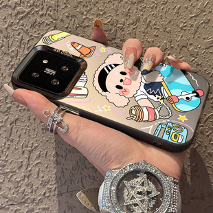 适用于小米15spro手机壳话筒奶茶狗支架彩银高级感12spro外全包11ultra新款男女生13pro红米note13套14至尊