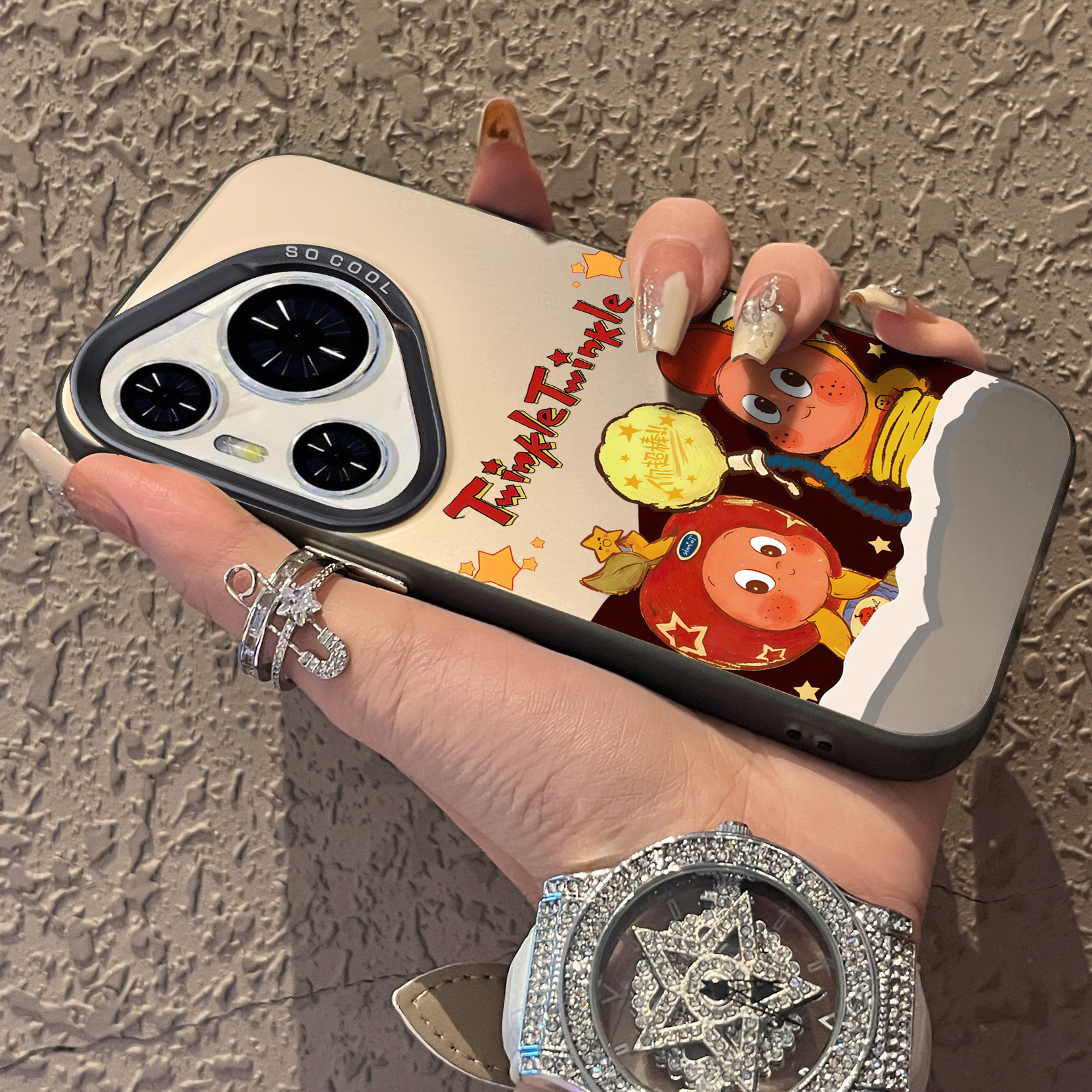 适用于华为pura80pro十手机壳剪切星星人支架高级感p60art简约p40+彩银p50e套防摔p30新款男女生p70ultra