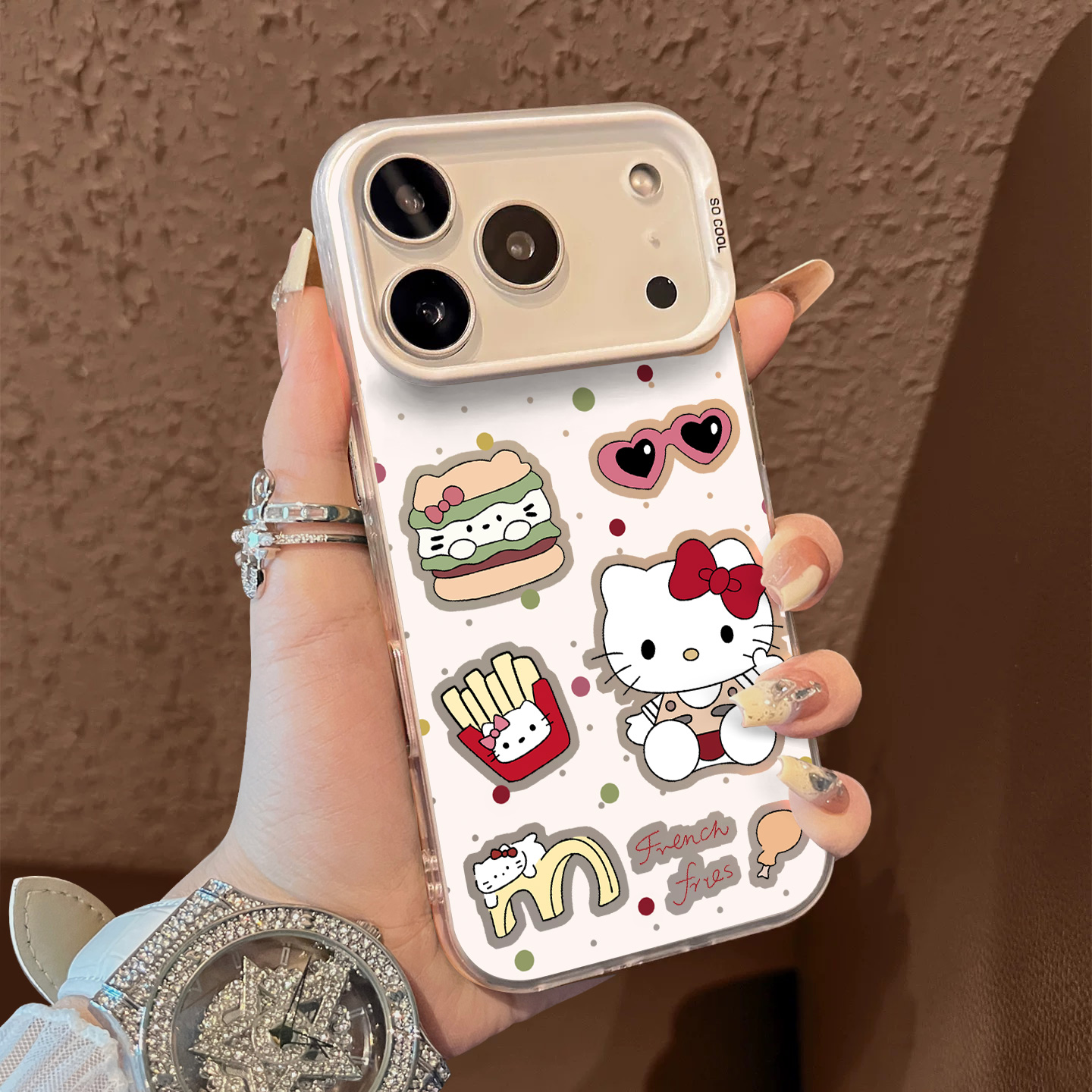 适用于苹果17promax手机壳粉爱心眼镜白猫16e支架高级感15/13彩银12套新品xr防摔xs男女款air保护套iPhone14